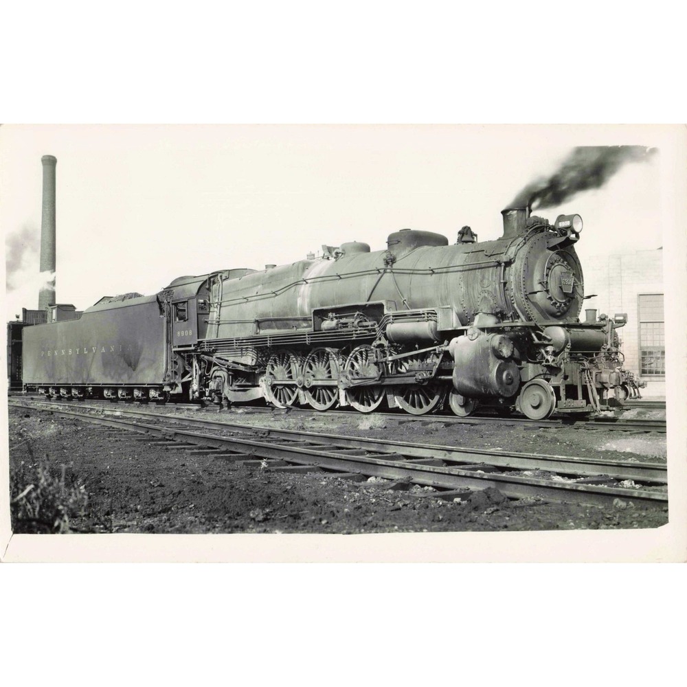 RPPC Pennsylvania Railroad #6908 Steam Locomotive Real Photo Postcard